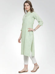 Women Green self design straight Kurta ( JOK 1152 Green )-JOK-1152