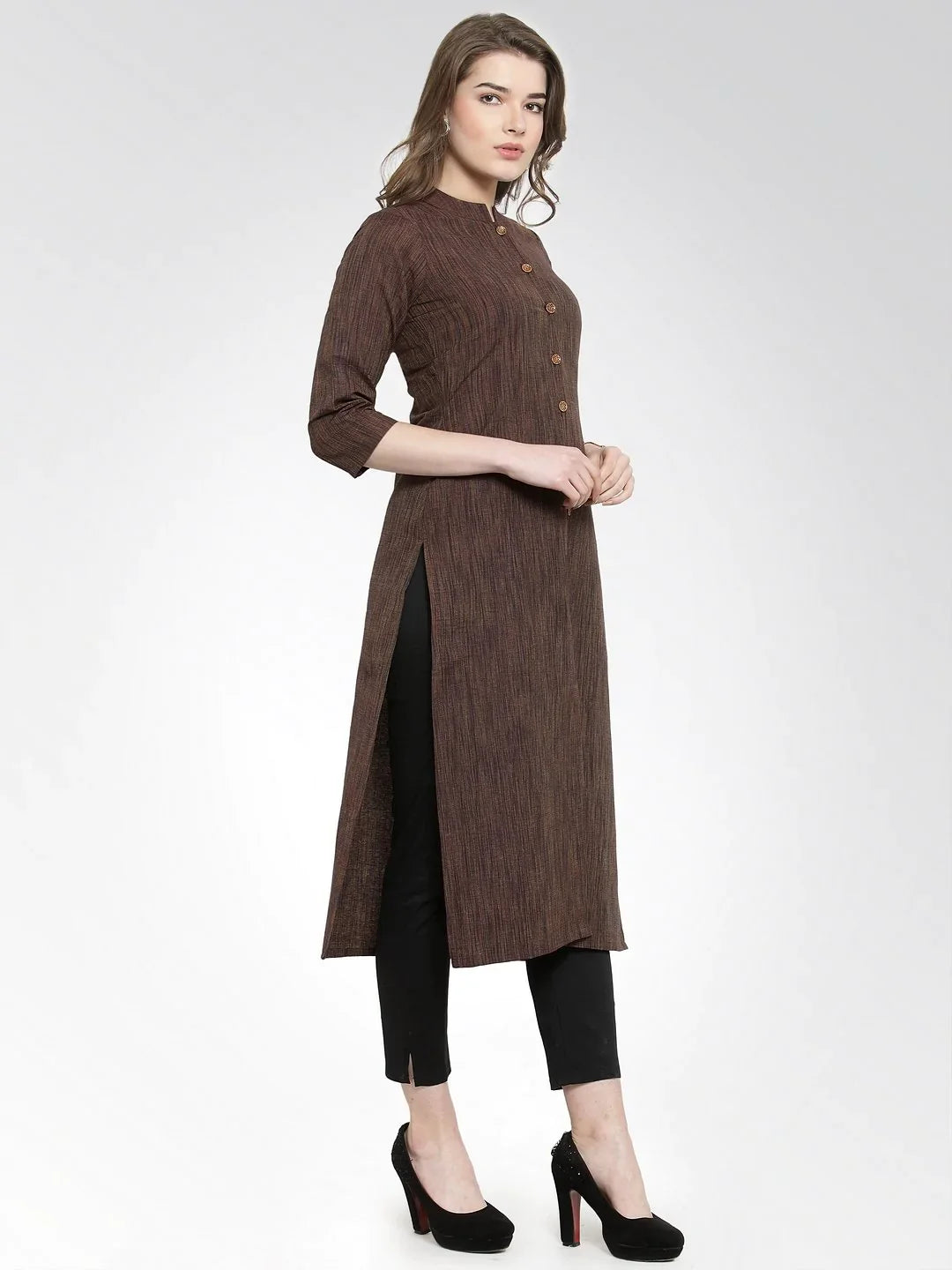 Brown Cotton Indian Kurta for Women | Stylish Kurtas Online