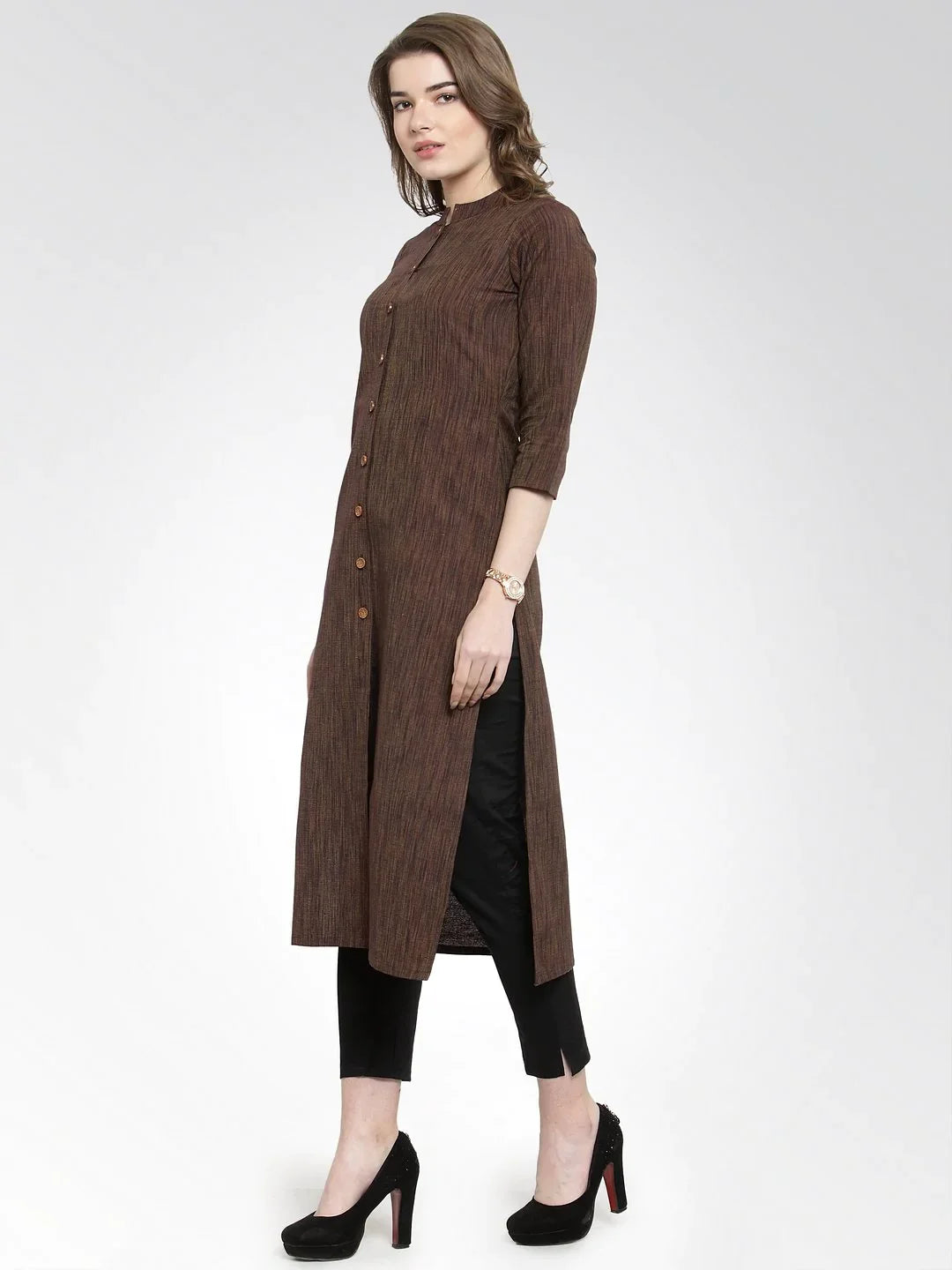 Brown Cotton Indian Kurta for Women | Stylish Kurtas Online
