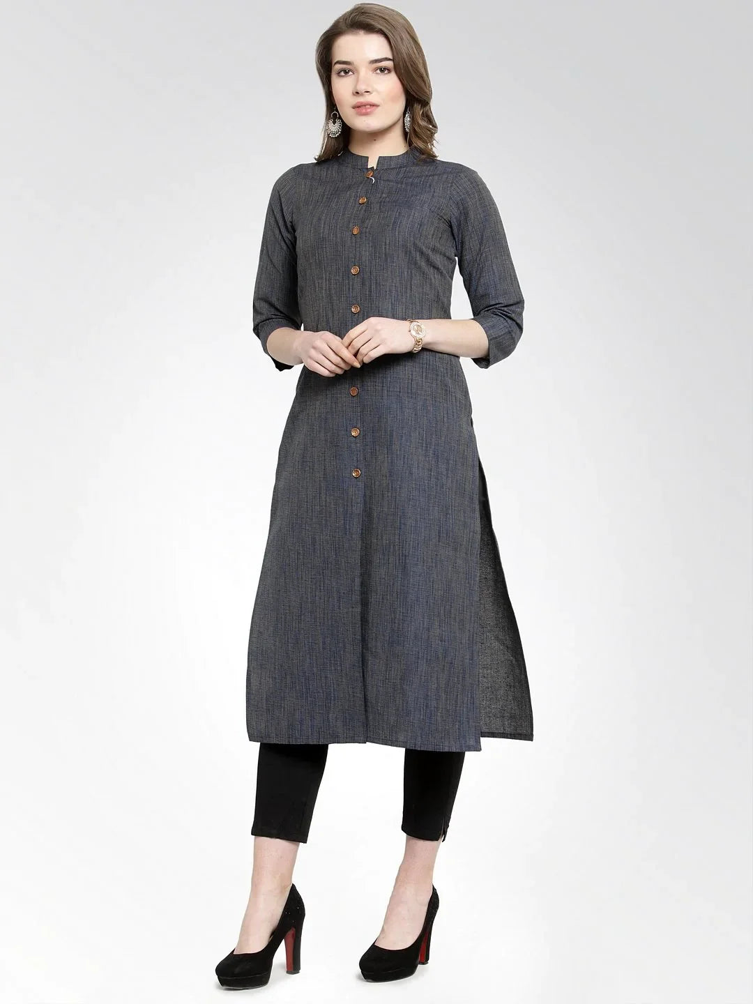 Navy Cotton Indian Kurta for Women | Elegant & Modern