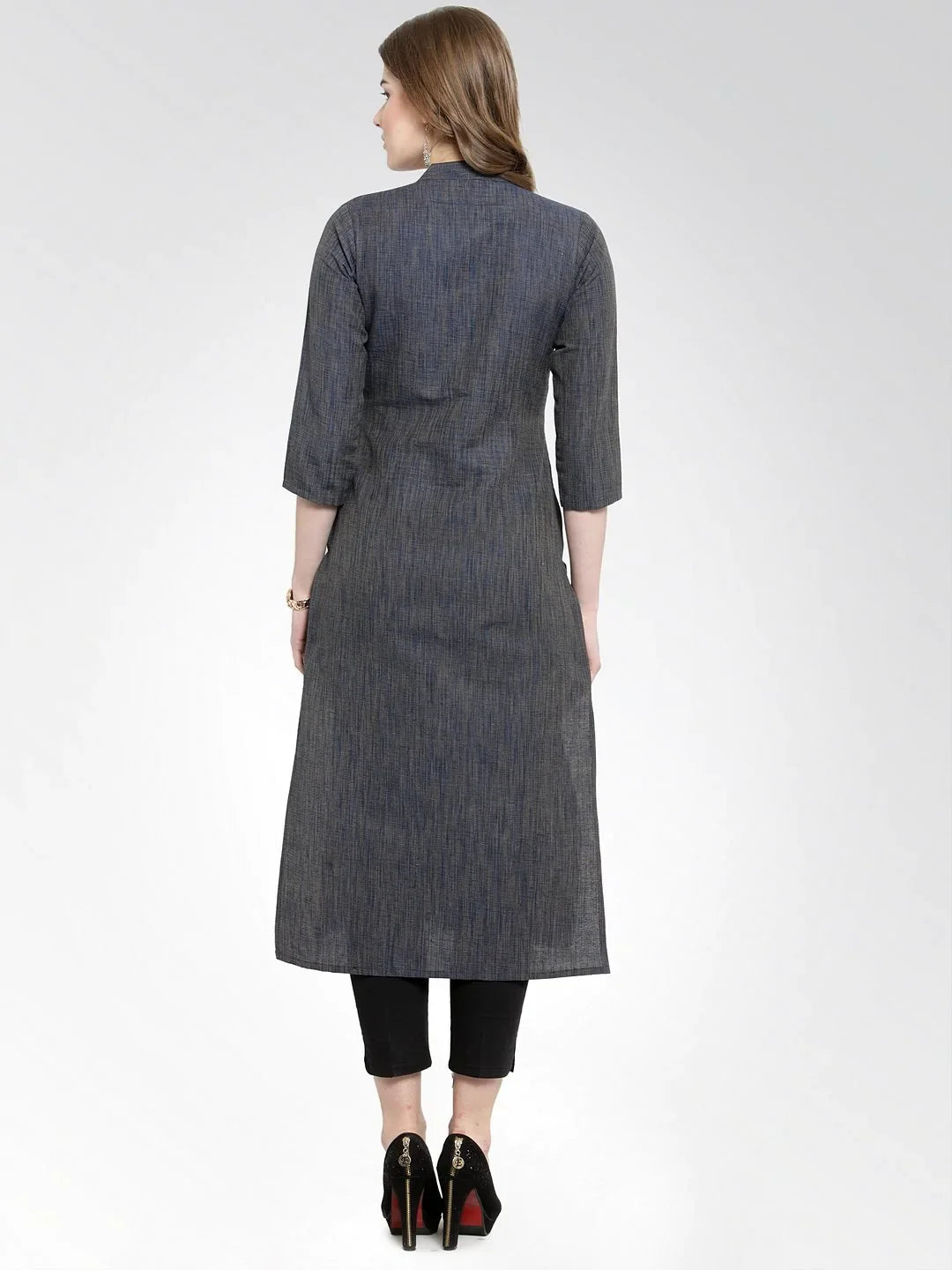 Navy Cotton Indian Kurta for Women | Elegant & Modern
