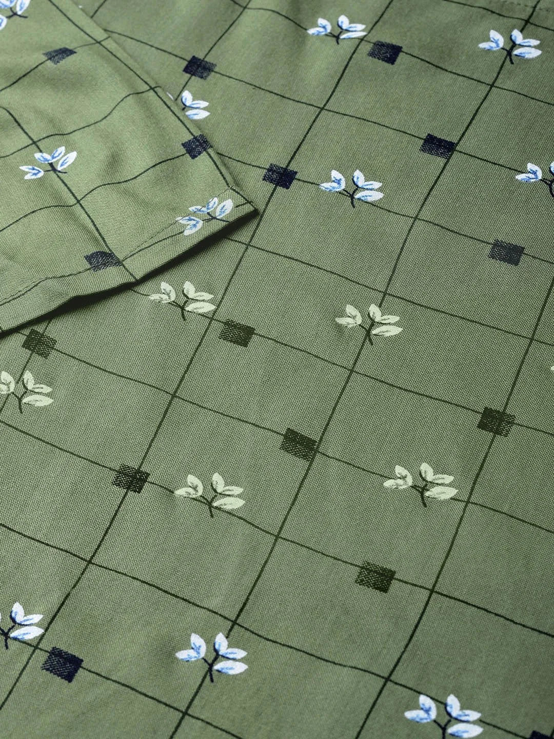 Olive Green Checked Kurta - Indian Kurta for Women | Ethnic Top