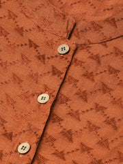 Women Rust Brown Embroidered Straight Kurta ( JOK 1285 Brown )-JOK-1285