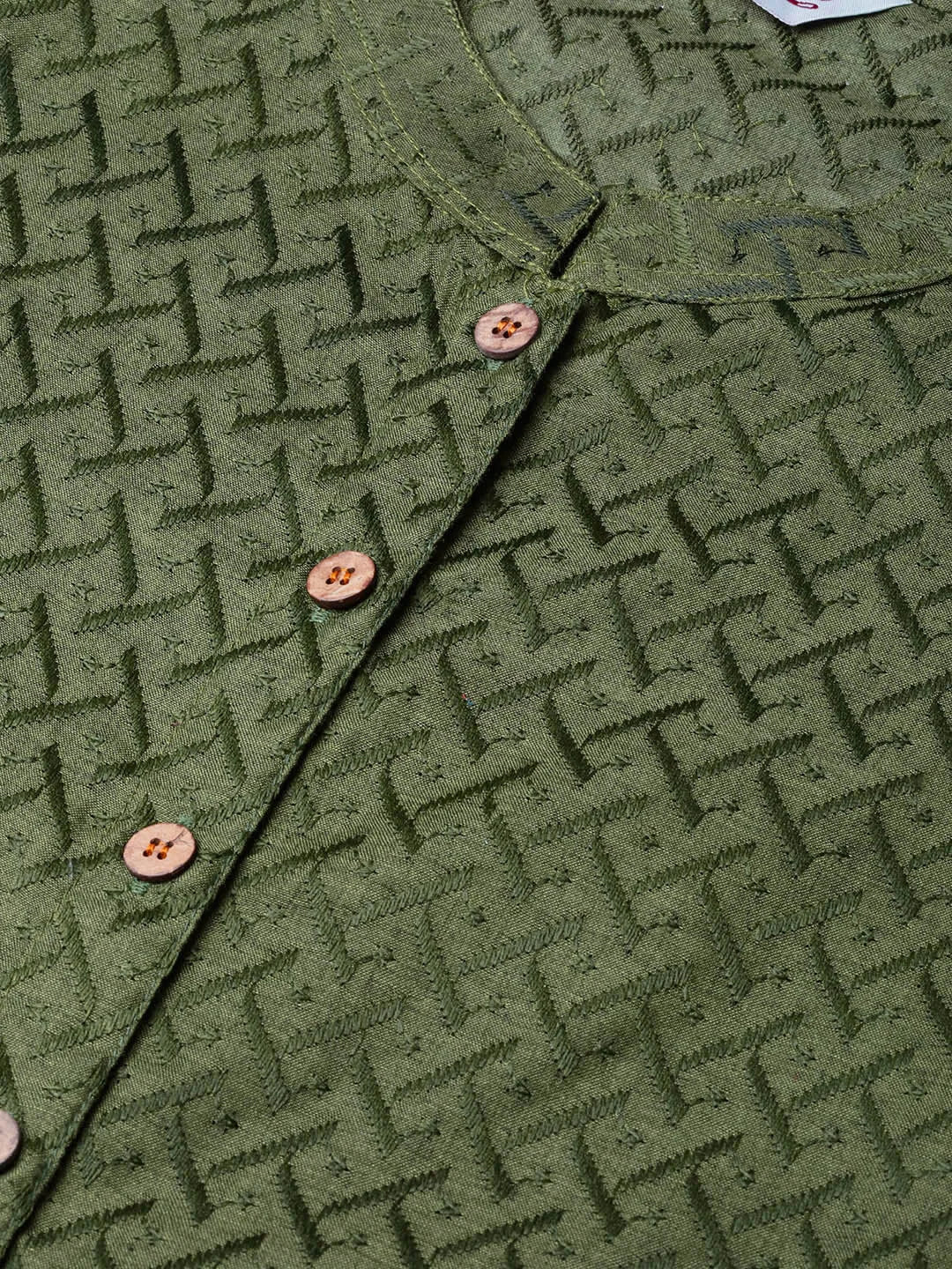 Olive Green Cotton Kurta - Women's Indian Kurta Ladies Fashion