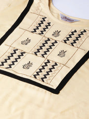 Women Cream-Coloured Yoke Design Straight Kurta ( JOK 1287 Cream )-JOK-1287