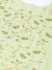 Women Green & Golden Yoke Design A-Line Kurta ( JOK 1288 Green )-JOK-1288