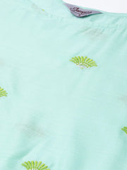 Women Blue Yoke Design Straight Kurta ( JOK 1293 Aqua )-JOK-1293