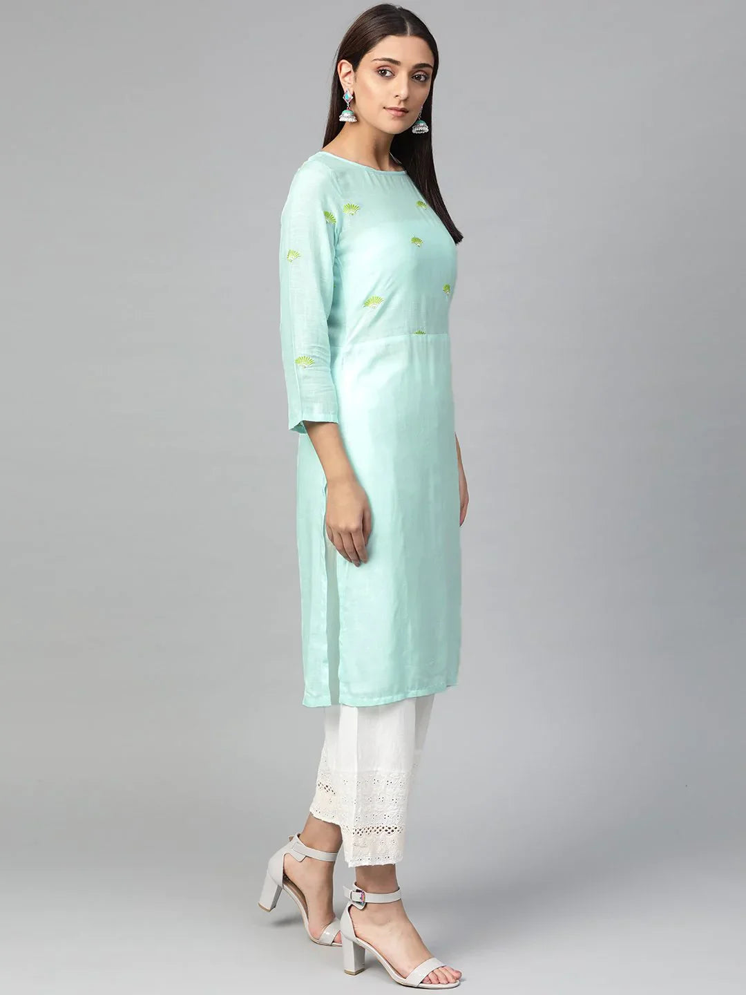 Blue Yoke Design Kurta - Stylish Indian Kurtas for Women