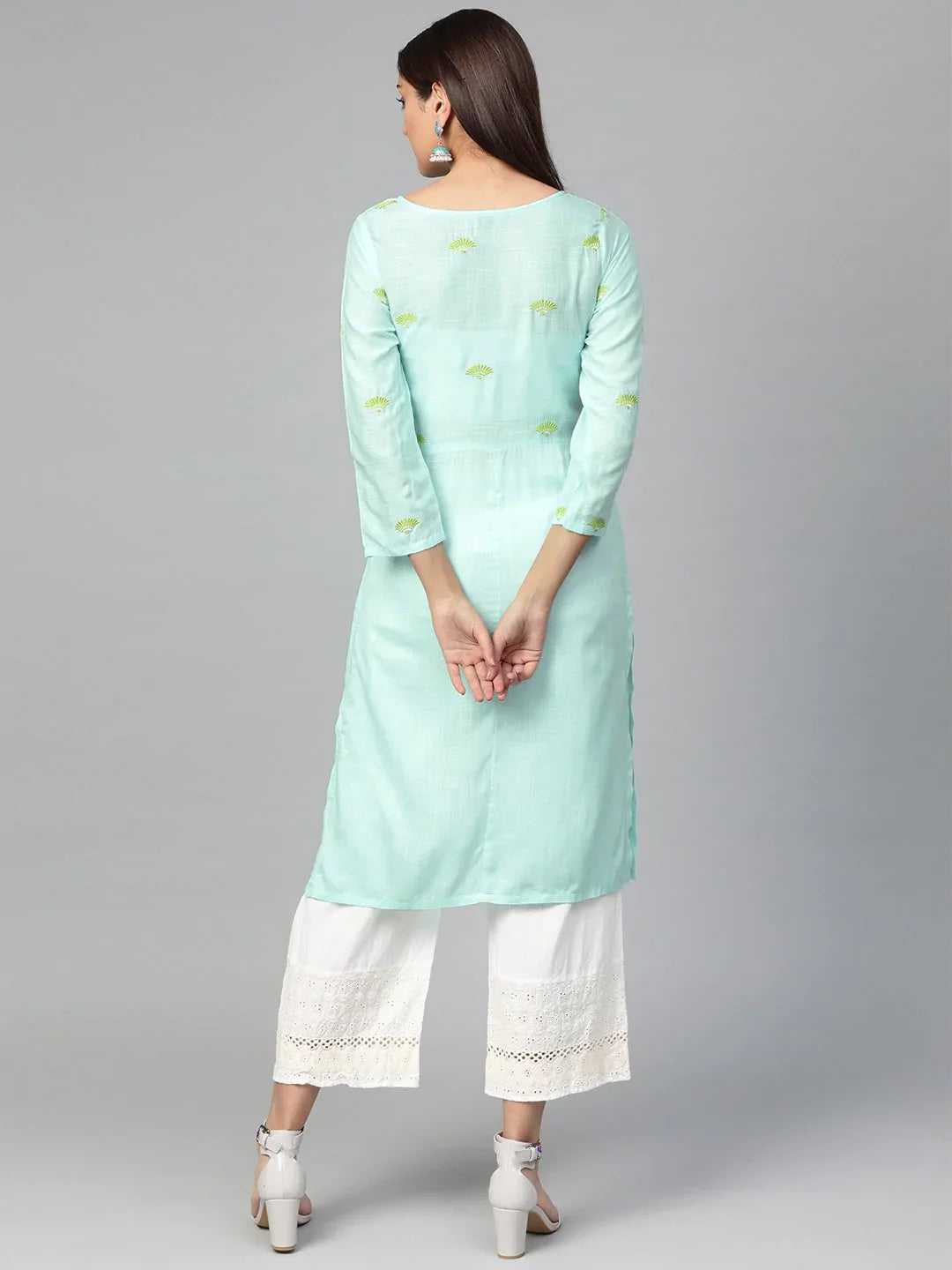 Blue Yoke Design Kurta - Stylish Indian Kurtas for Women