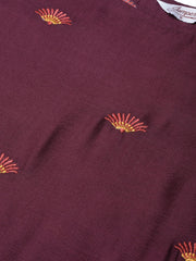 Women Purple Yoke Design Straight Kurta ( JOK 1293 Wine )-JOK-1293
