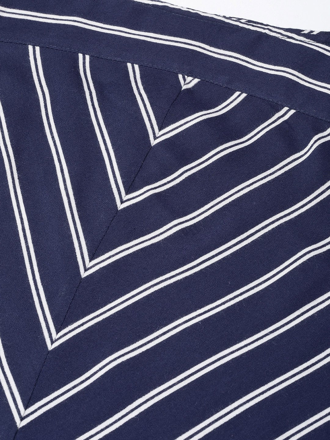 Navy Blue Striped Indian Kurta for Women | Stylish Kurtas