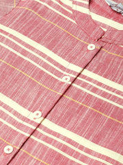 Women Red & Yellow Self-Striped Straight Kurta ( JOK 1304 Red )-JOK-1304