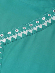 Women Rama Green Embroidered Straight Kurta ( JOK 1311 Rama )-JOK-1311