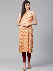 Women Yellow Printed Straight Kurta (JOK 1323 Yellow)-JOK-1323