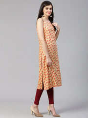 Women Yellow Printed Straight Kurta (JOK 1323 Yellow)-JOK-1323