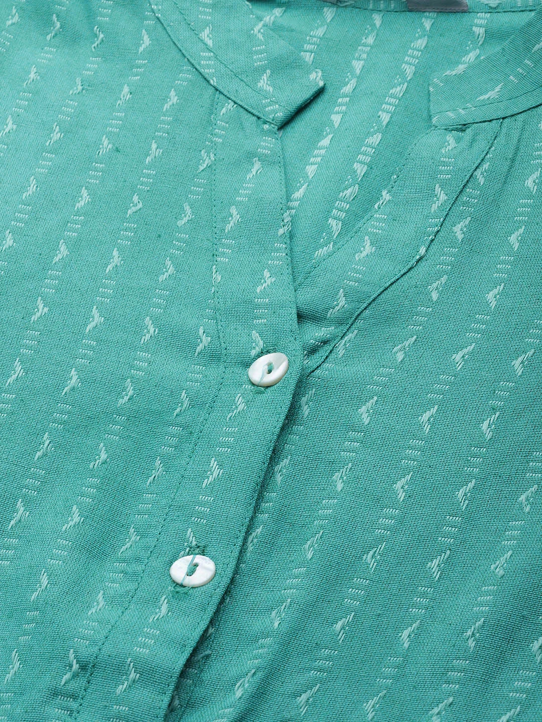 Green & White Woven Indian Kurta | Stylish Women's Kurtas