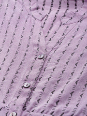 Women Purple & Black Woven Design Jacquard A-Line Kurta ( JOK 1364 Purple )-JOK-1364