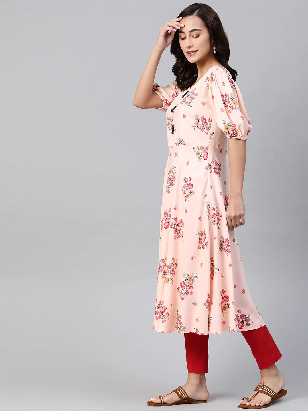 DesiQlo Women Kurta & Kurtis - Orange - JOK_1378_Peach_S
