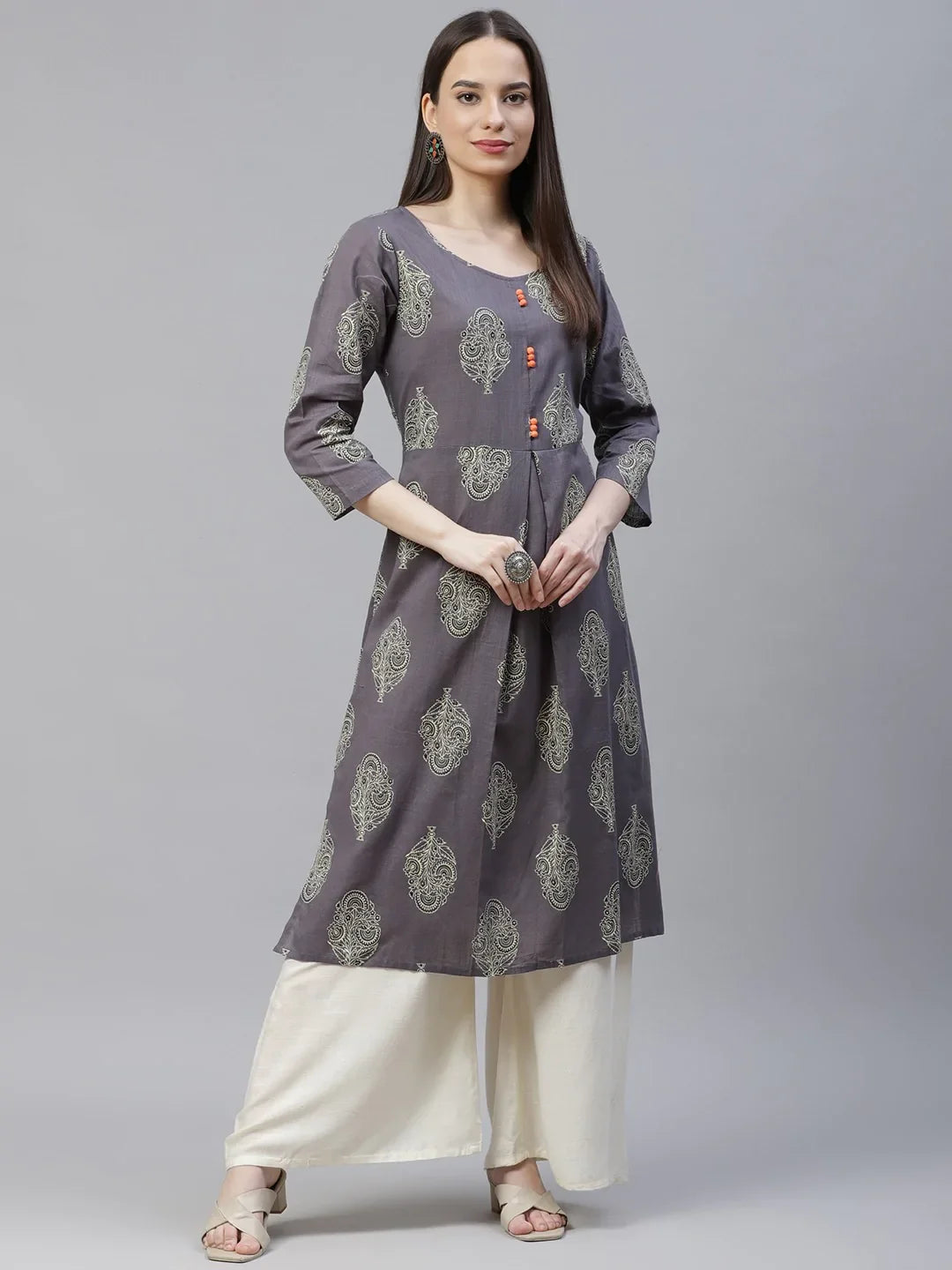 DesiQlo Women Kurta & Kurtis - Grey - JOK_1408_Grey_S