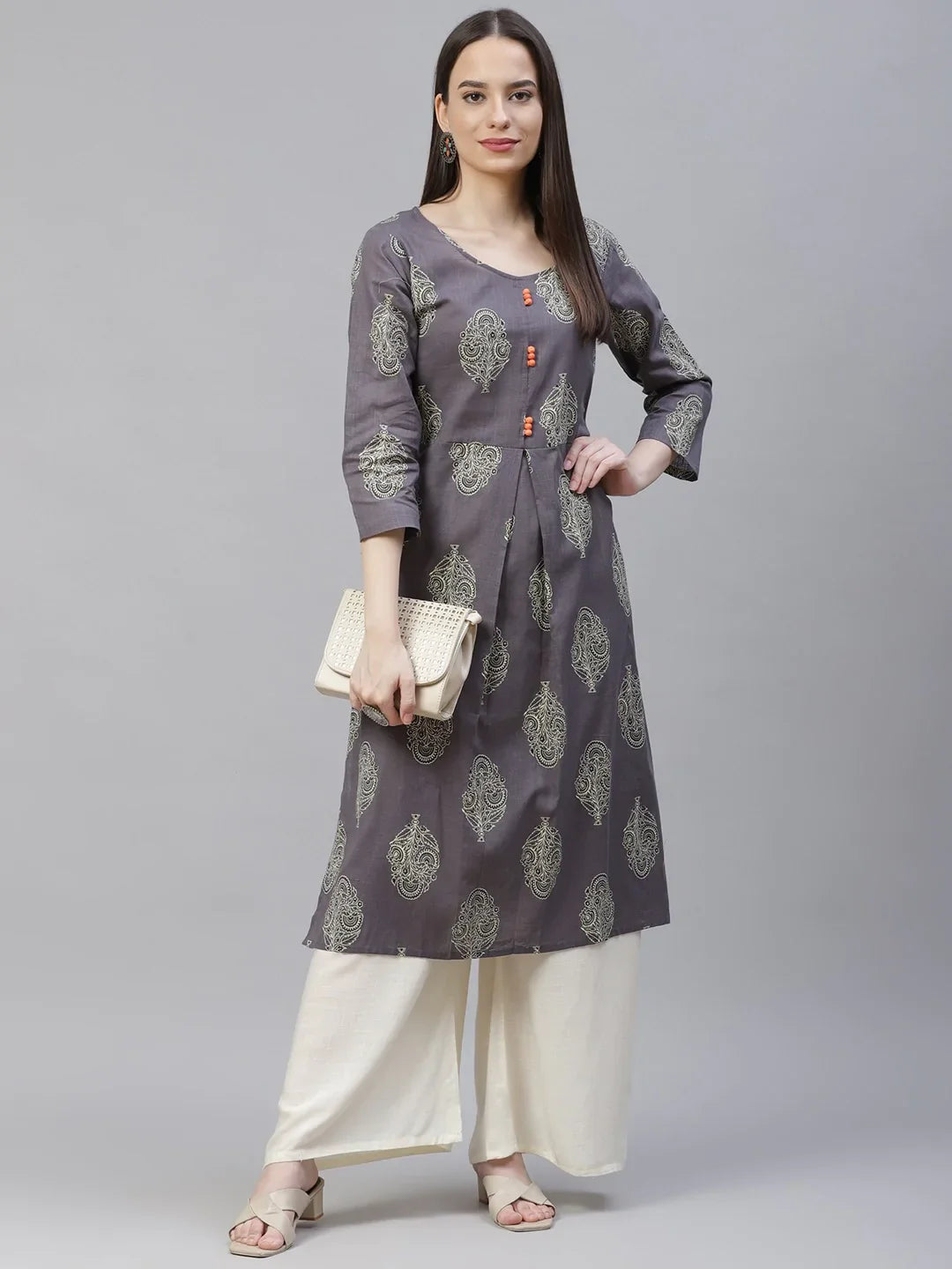 DesiQlo Women Kurta & Kurtis - Grey - JOK_1408_Grey_S