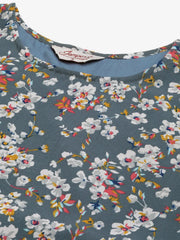 Women Grey & White Georgette Floral Printed Kurta ( JOK 1428 Grey )