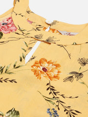 Women Yellow & Pink Floral Printed Halter Neck Kurta ( JOK 1429 Yellow )