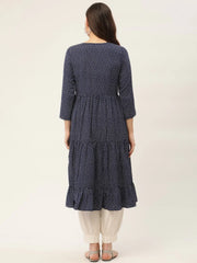 Women Royal Blue Printed Kurtas ( JOK 1433 Royal )