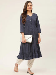 Women Royal Blue Printed Kurtas ( JOK 1433 Royal )