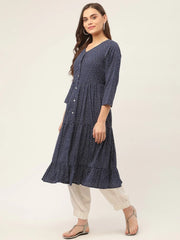 Women Royal Blue Printed Kurtas ( JOK 1433 Royal )