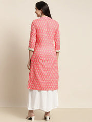 Ethnic Motifs Thread Work  Kurta ( JOK 1446 Pink )