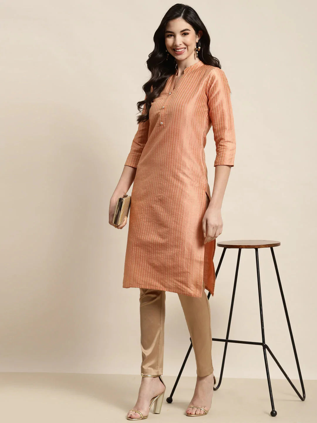 DesiQlo Women Kurta & Kurtis - Orange - JOK_1450_Orange_S