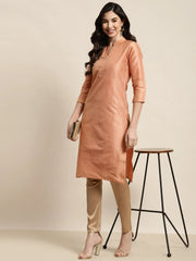 Orange Striped Thread Work Kurta ( JOK 1450 Orange )