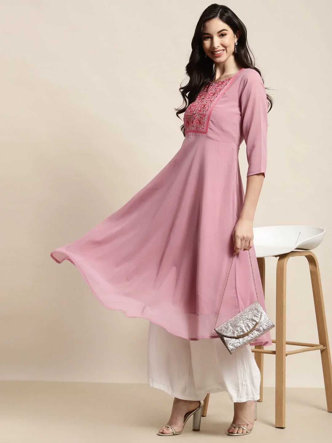 DesiQlo Women Kurta & Kurtis - Pink - JOK_1451_Pink_S
