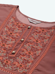 Yoke Design Georgette Anarkali Kurta ( JOK 1451 Rust )