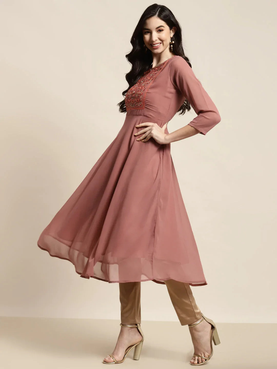 DesiQlo Women Kurta & Kurtis - Red - JOK_1451_Rust_S