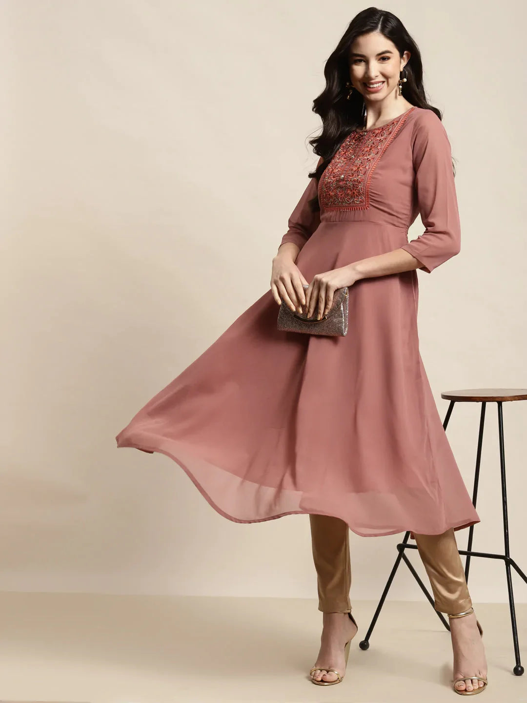 DesiQlo Women Kurta & Kurtis - Red - JOK_1451_Rust_S