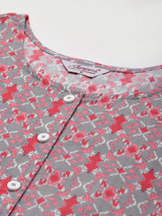 Printed Anarkali Kurta ( JOK 1452 Grey )