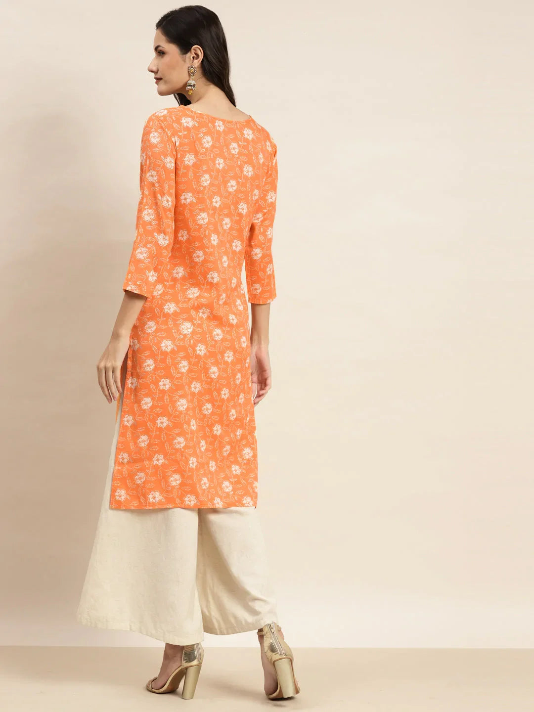DesiQlo Women Kurta & Kurtis - Orange - JOK_1463_Orange_S