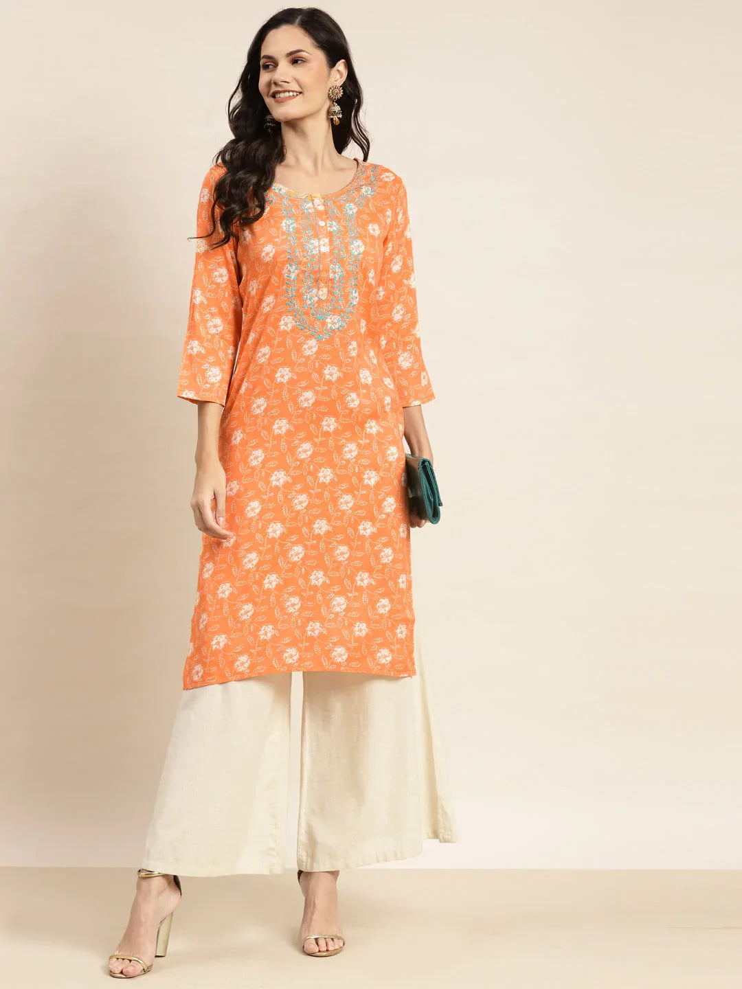 DesiQlo Women Kurta & Kurtis - Orange - JOK_1463_Orange_S