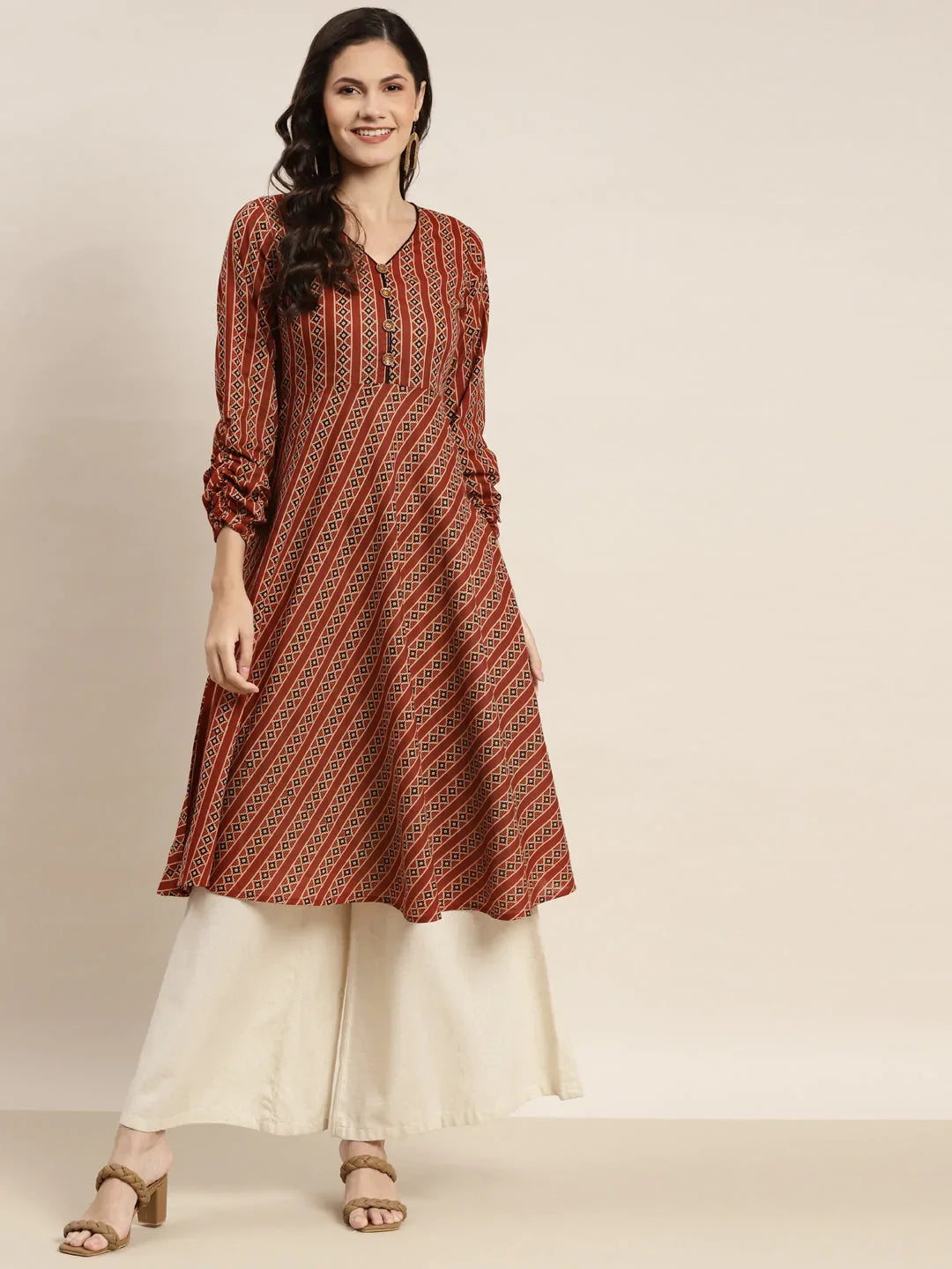 DesiQlo Women Kurta & Kurtis - Brown - JOK_1468_Brown_S