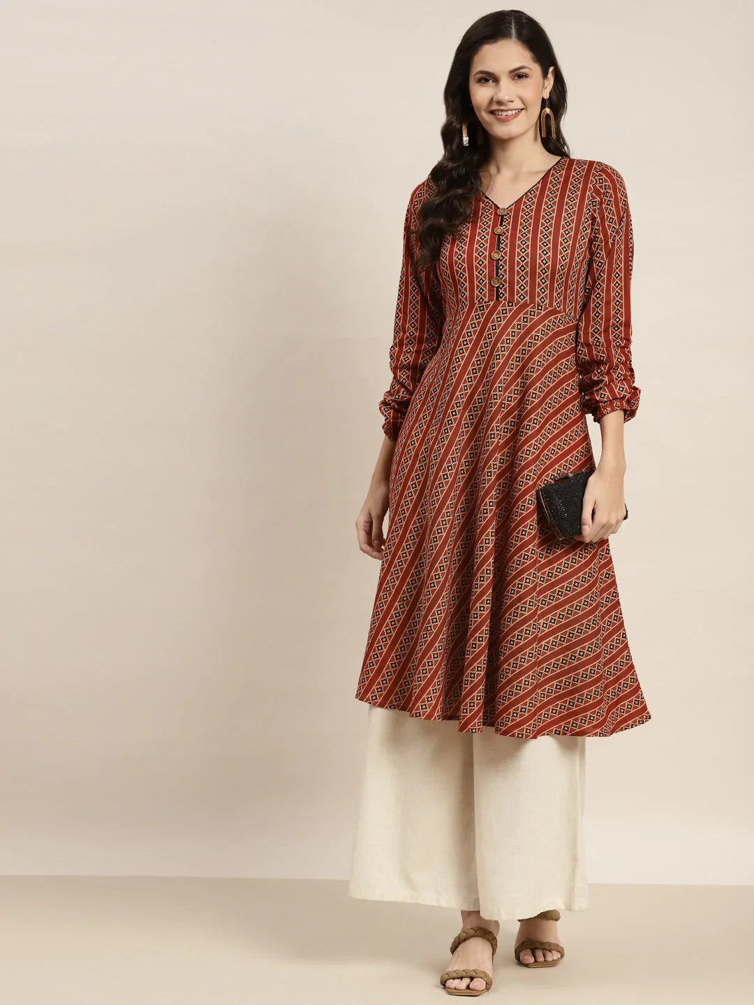 DesiQlo Women Kurta & Kurtis - Brown - JOK_1468_Brown_S