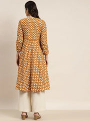 Printed Anarkali Kurta ( JOK 1468 Yellow )
