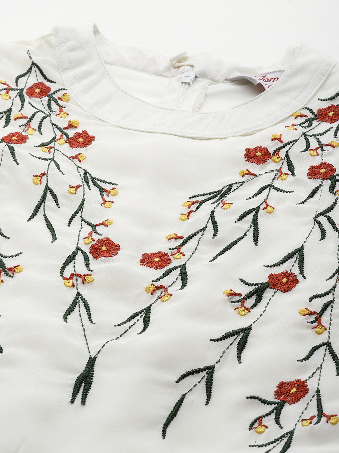 Embroidered A-Line Midi Dress | Indian Kurtis for Women