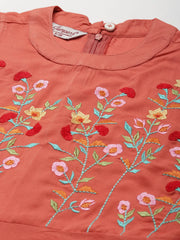 Embroidered A-Line Midi Dress ( JOK 1473 Pink )