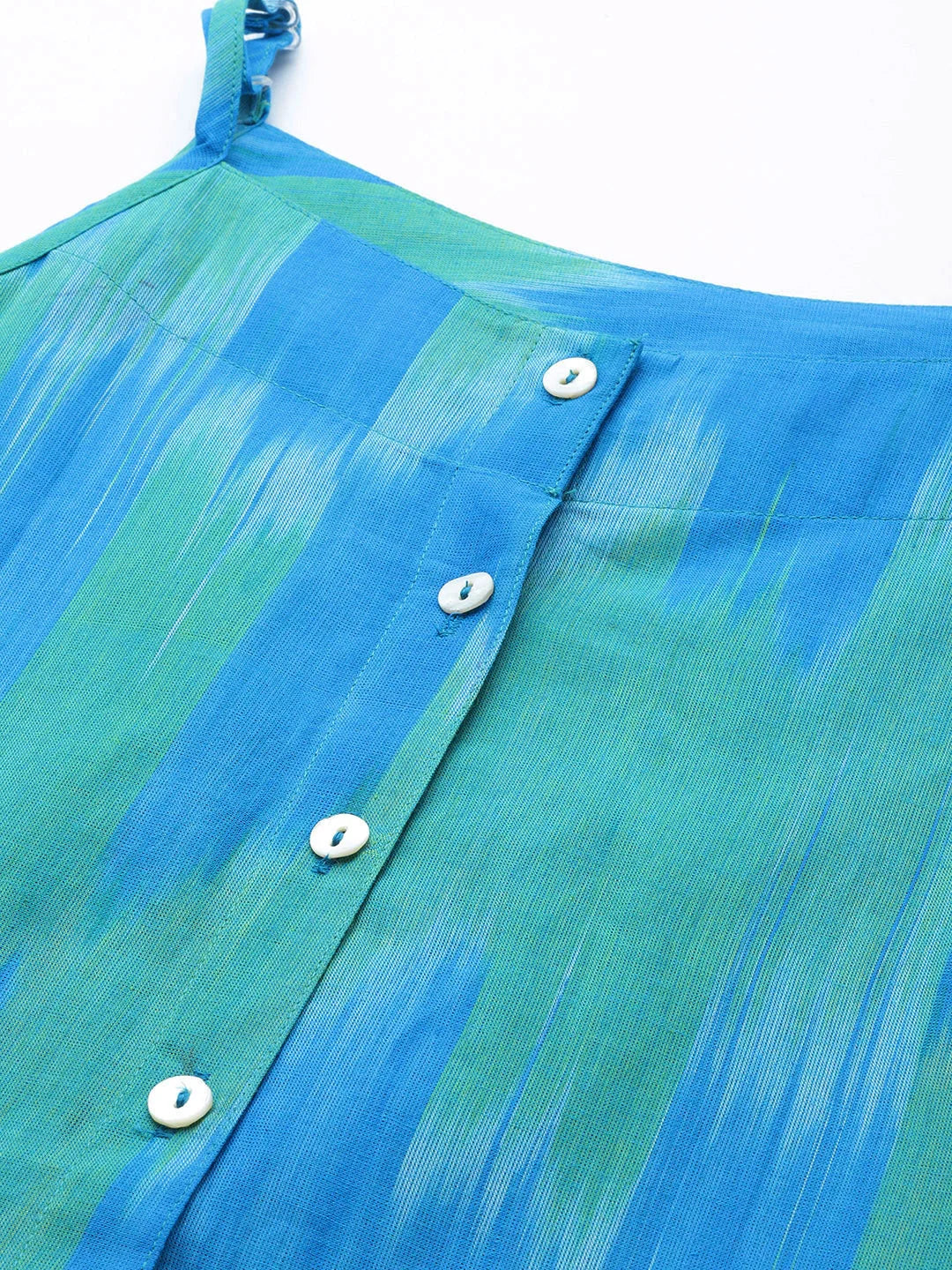 Blue Ikkat Pure Cotton Kurta - Indian Kurtas for Women