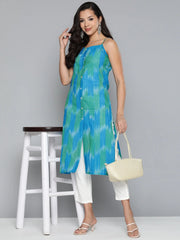 Pure Cotton Blue Ikkat Kurta ( JOK 1487 Blue )-JOK-1487