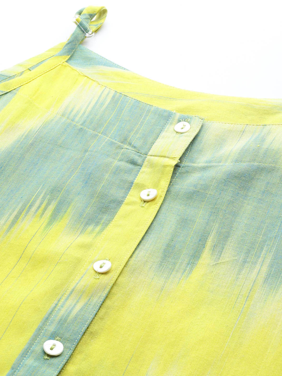 Yellow Ikkat Pure Cotton Kurta - Indian Kurtas for Women