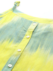 Pure Cotton Yellow Ikkat Kurta ( JOK 1487 Yellow )-JOK-1487