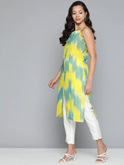 Pure Cotton Yellow Ikkat Kurta ( JOK 1487 Yellow )-JOK-1487