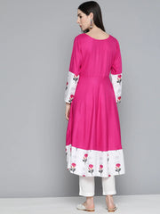 Floral Printed Pink Floral Kurta ( JOK 1488 Pink )-JOK-1488